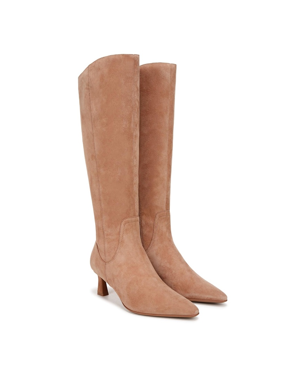 Naturalizer Suede Knee-High Pointed-Toe Boots in Tan